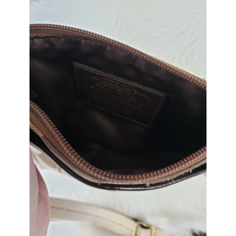 Coach Signature Swingpack Crossbody Bag 41644 Jacquard Leather Shoulder Purse - Picture 4 of 5